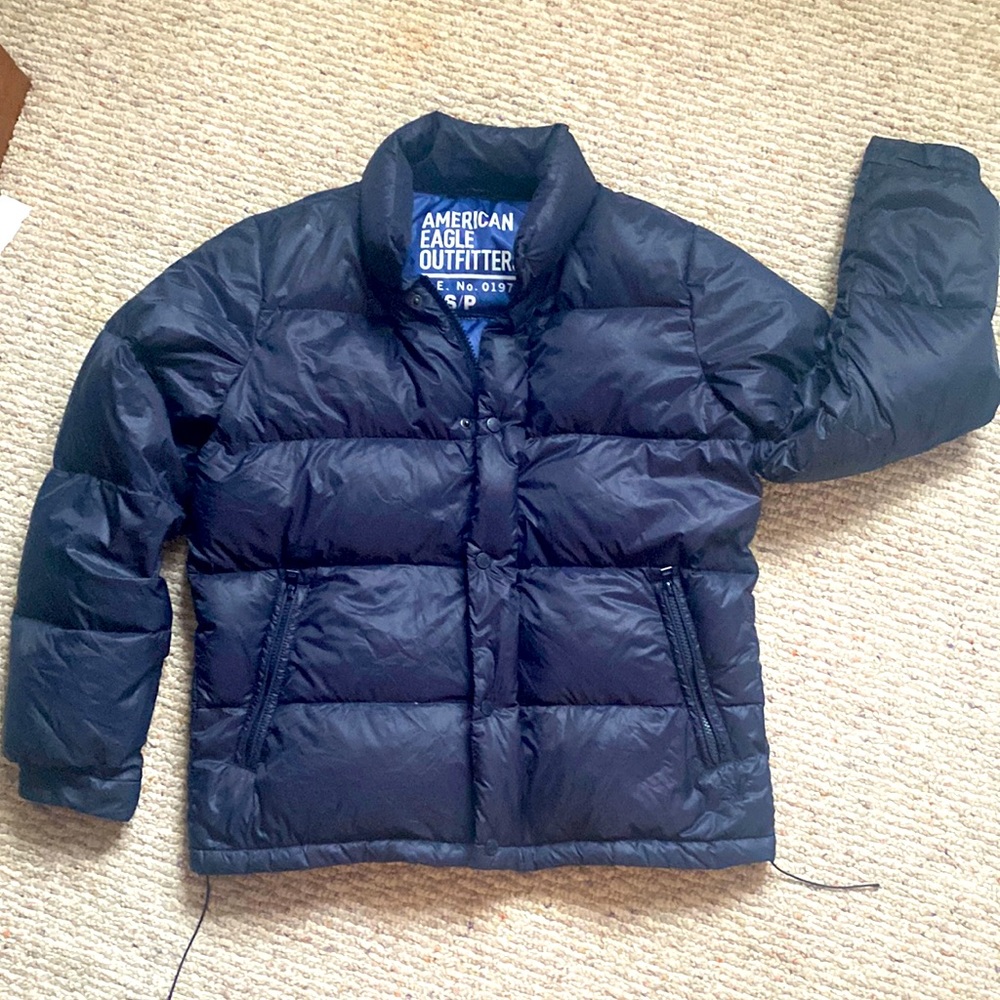 American Eagle blue puffer jacket size S